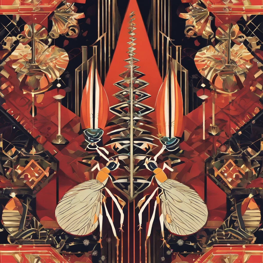 an ant in Christmas with many gifts
