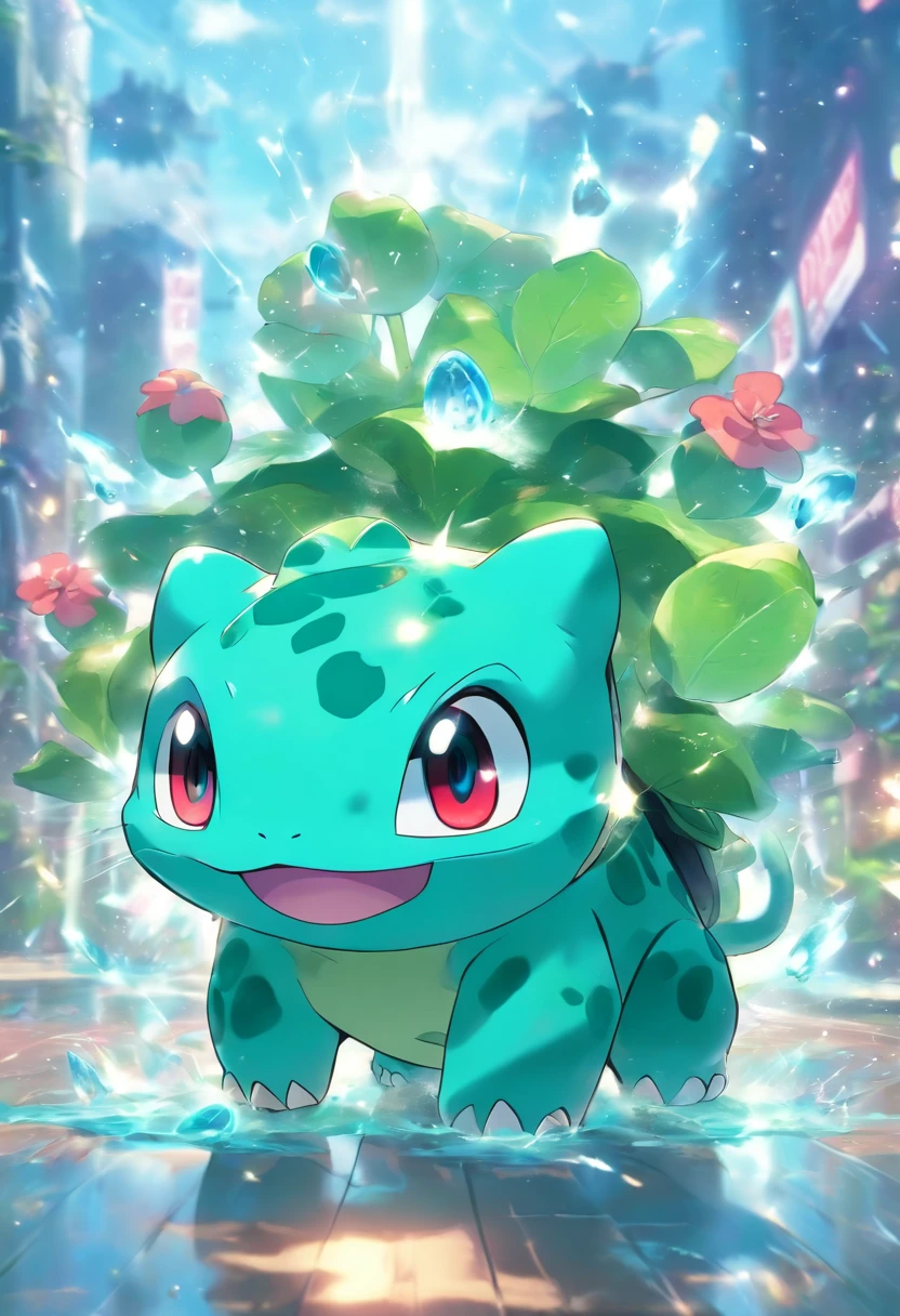 Bulbasaur is working out,Highest image quality,Cinematic texture,A masterpiece,tmasterpiece,