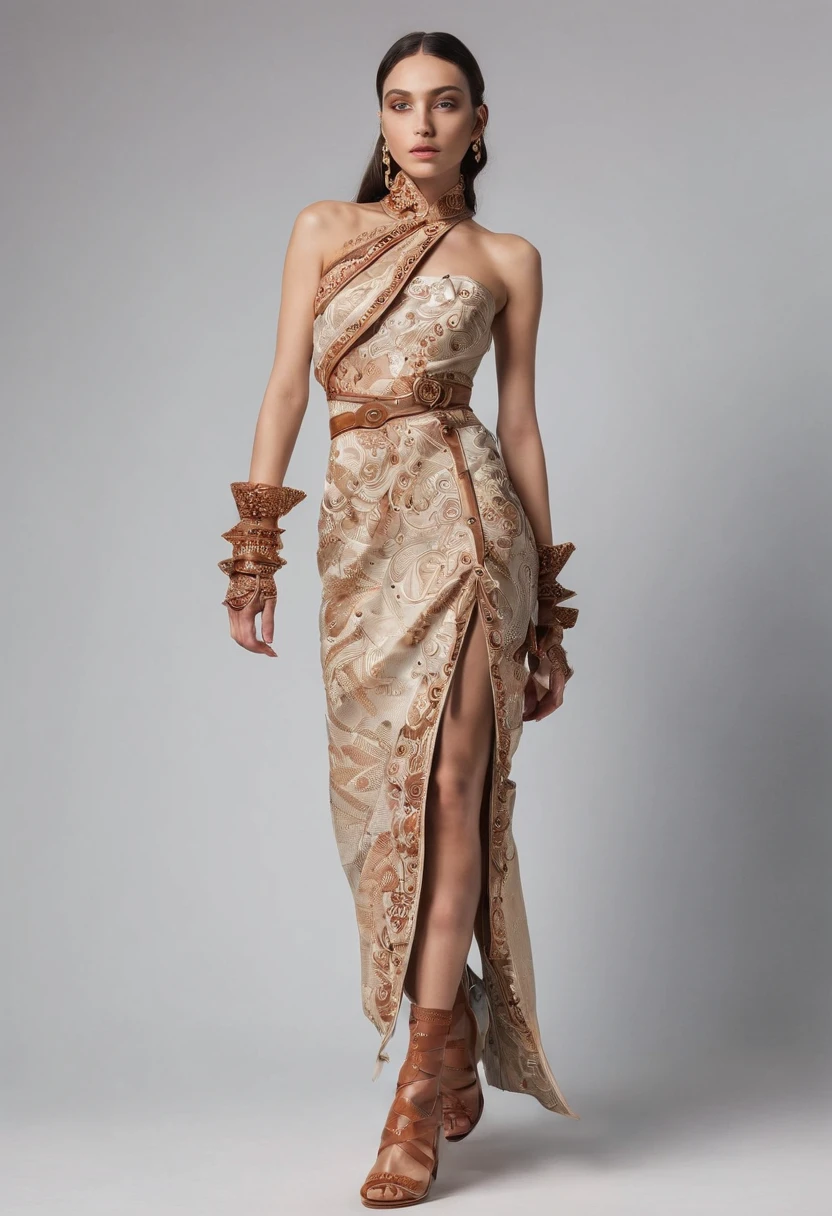 Slanted shoulder one-legged Latin costume