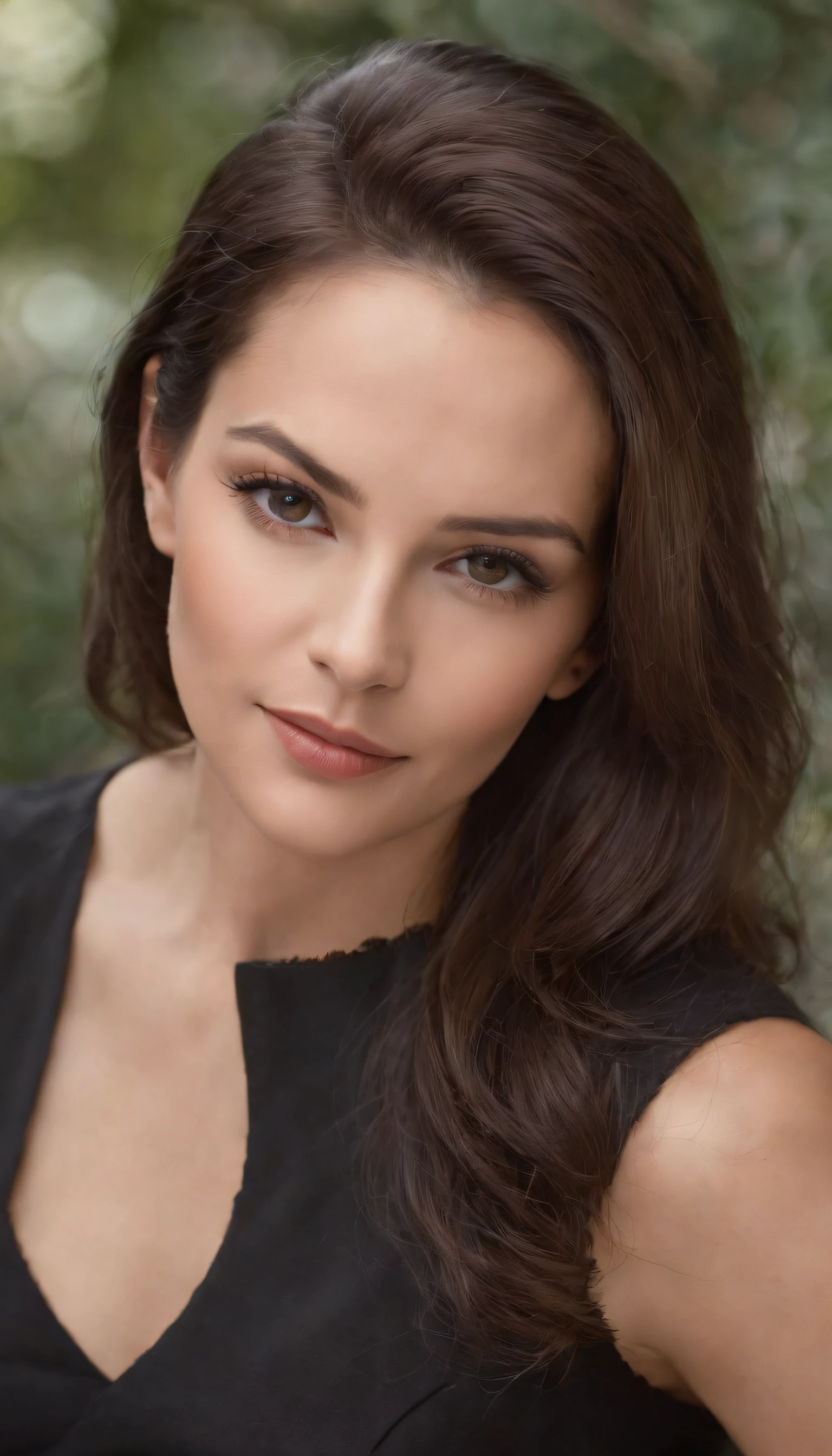 Age 40 years, Dama rusa,Cabello medio negro, Fotos realistas, cabello negro de longitud media, Expresivos y brillantes ojos negros, Delicate features, outlined cheekbones, Suave, barbilla redondeada. Piel brillante en tonos naturales,,, Apariencia de negocios, 1.68 a 1.Altura 70 metros, Slim and athletic, curvas suaves. Vestimenta de negocios, Estilo moderno, with a laptop, Ropa formal y sofisticada, ojos perfectos