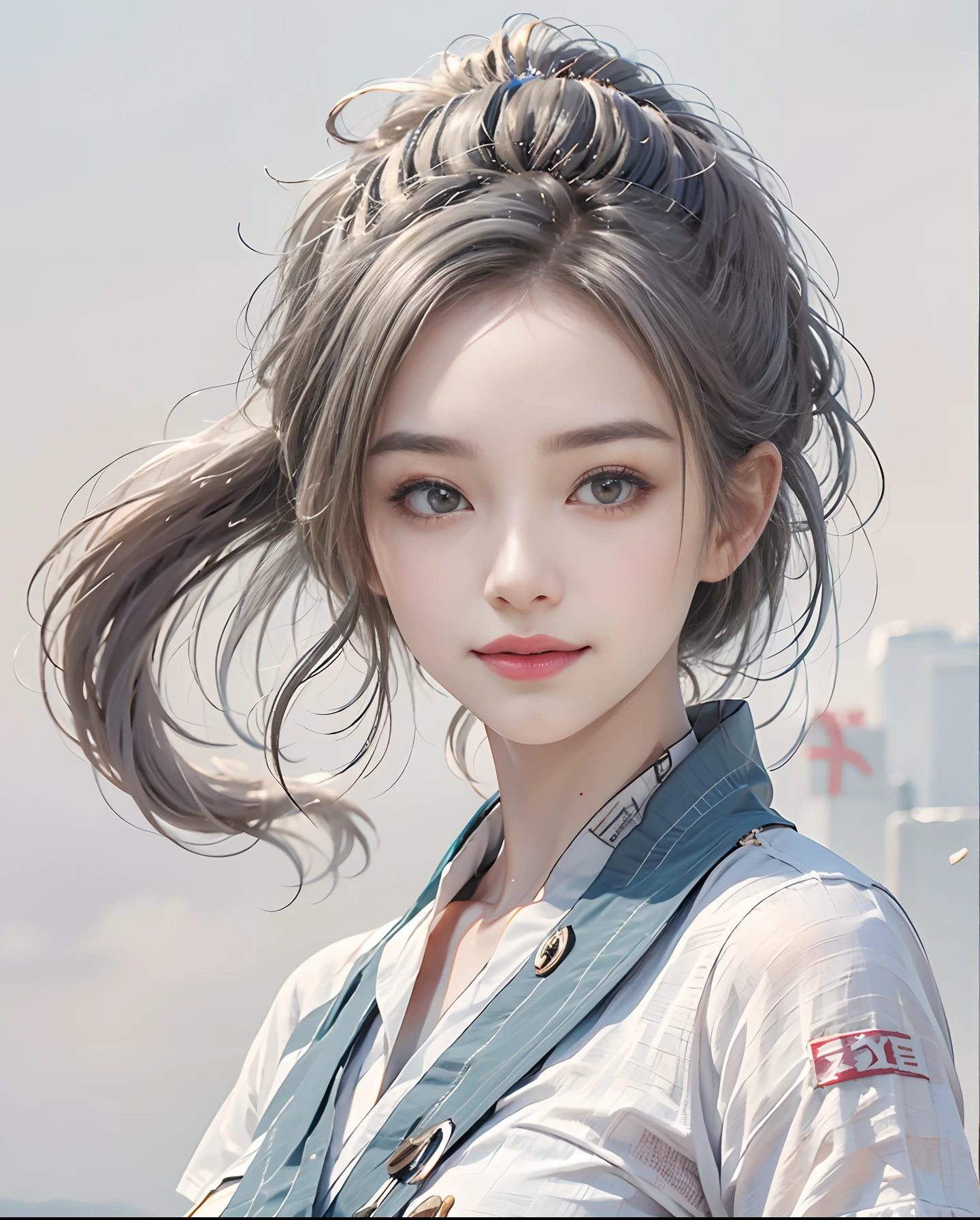 masutepiece、hight resolution、Nurse、30-year-old girl、1Girl Nurse、Looking at the camera、smil、Finish as shown in the photo、the skin is white and beautiful、Hair is long and beautiful、inner colored、Hair should be tied back、A slender