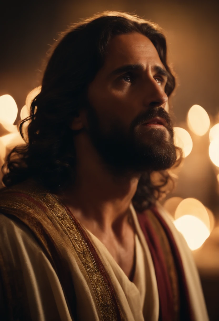 jesus rezando, de lado, rosto inteiro