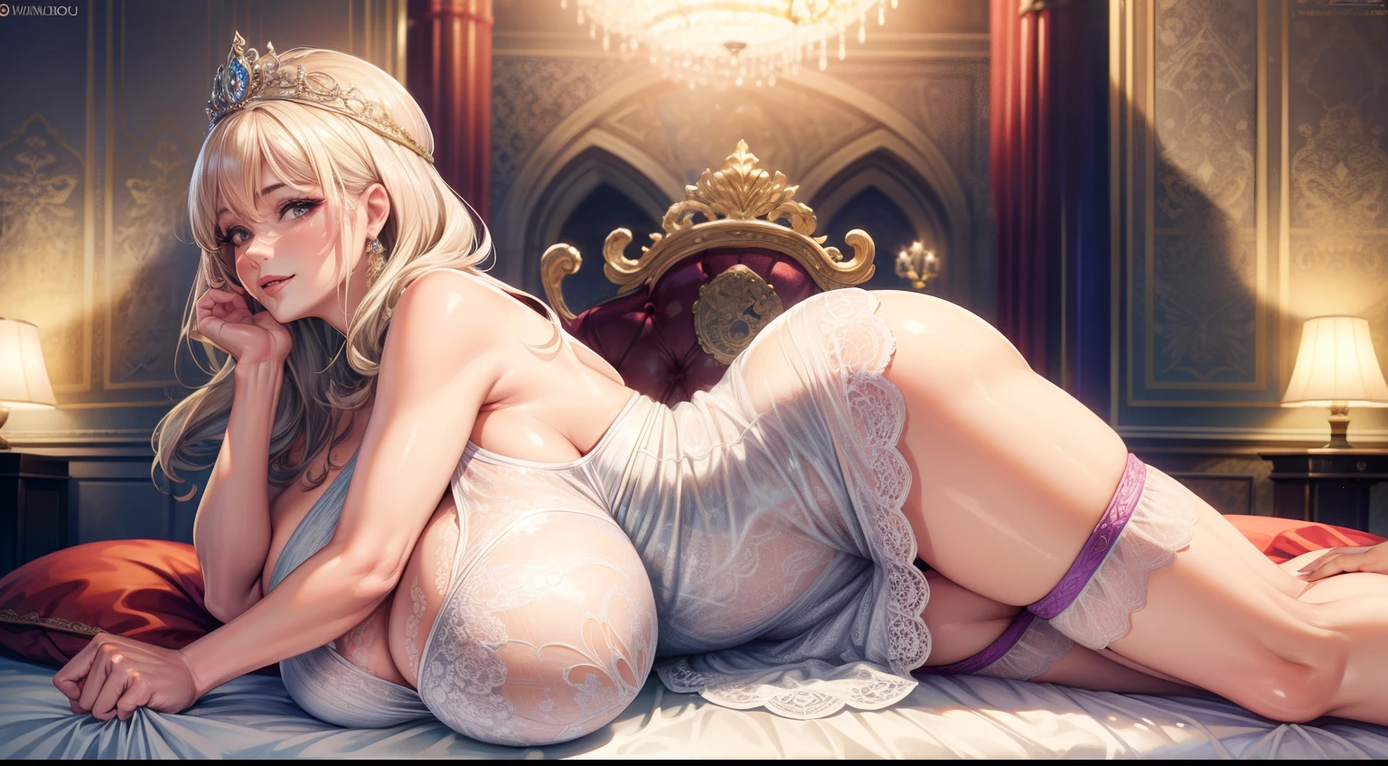 50-year-old woman of the queen of a fictional country、A MILF、aunty、Elegant dress、a gorgeous、in a castle、Dazzling、ornate、A sexy、Colossal tits、plump figure、modeled、Wrinkles around the eyes、Top image quality、top-quality、ass up wait