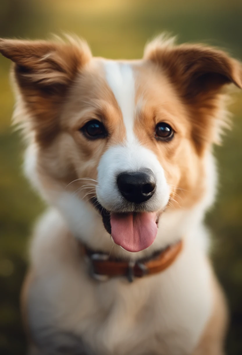 Generate an icon-style image of a cute dog facing forward.