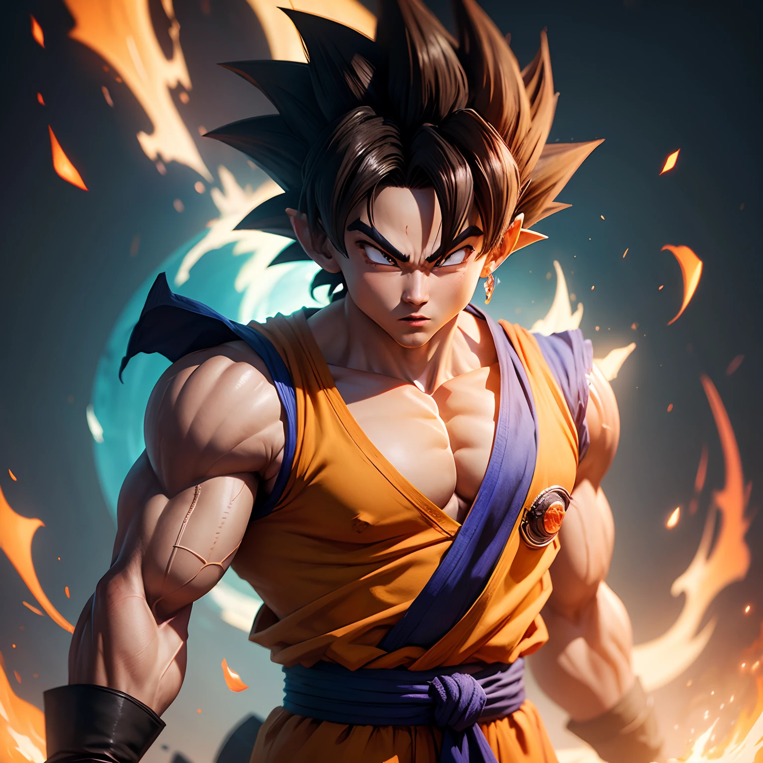 cute dragon ball character goku, ultra realistic, 8k,