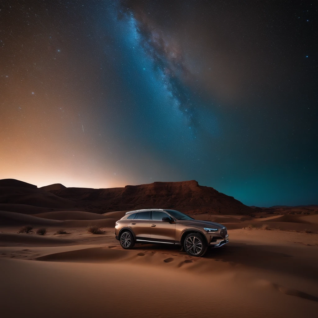 Master Parts、Superior Quality、superior image quality、The 8k quality、、Beautiful pictures of the starry sky、magnifica、Arched Milky Way:1.9、A desert:1.9