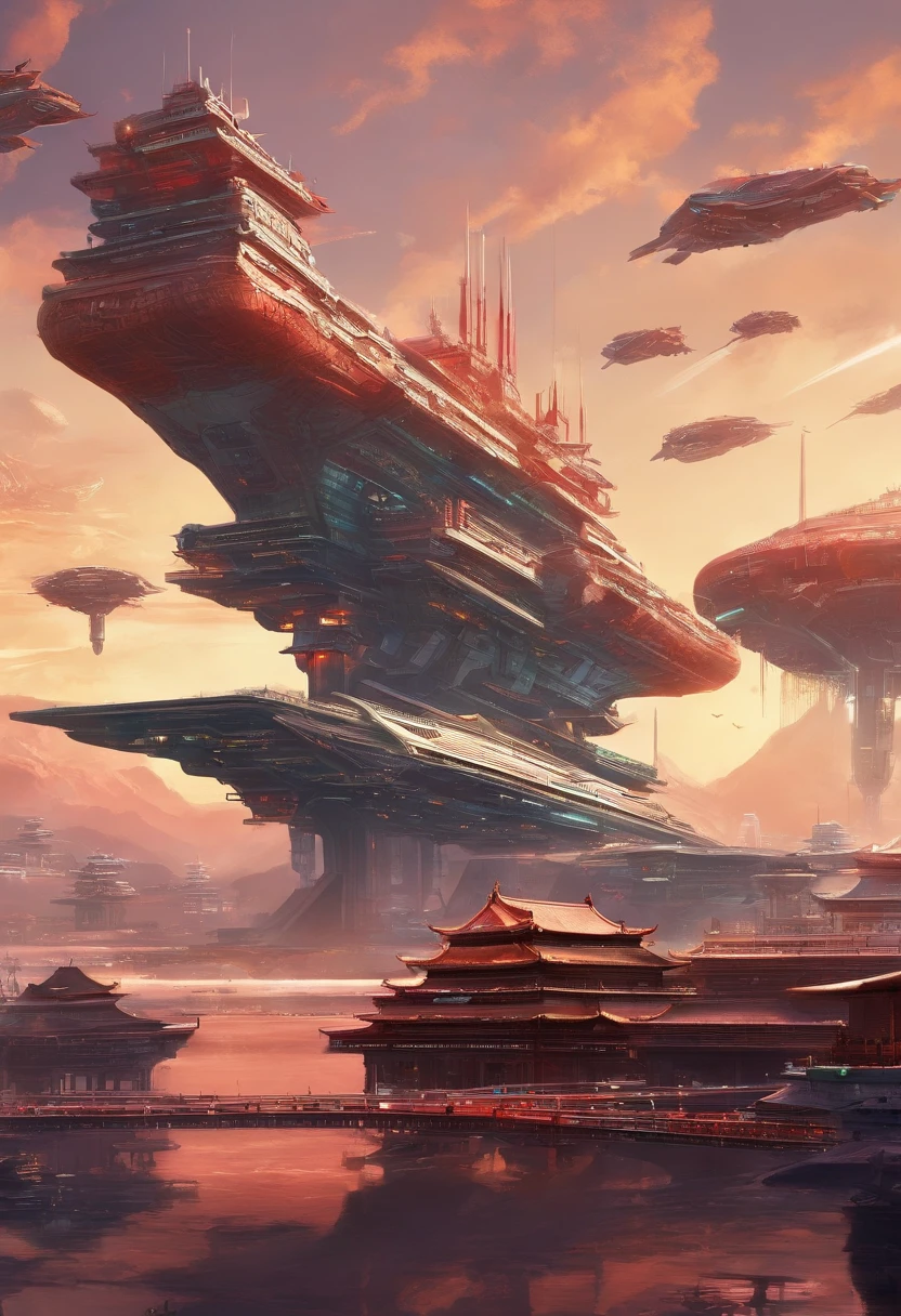 Chinese style，Large aircraft carriers，Dragon decoration，Majesty