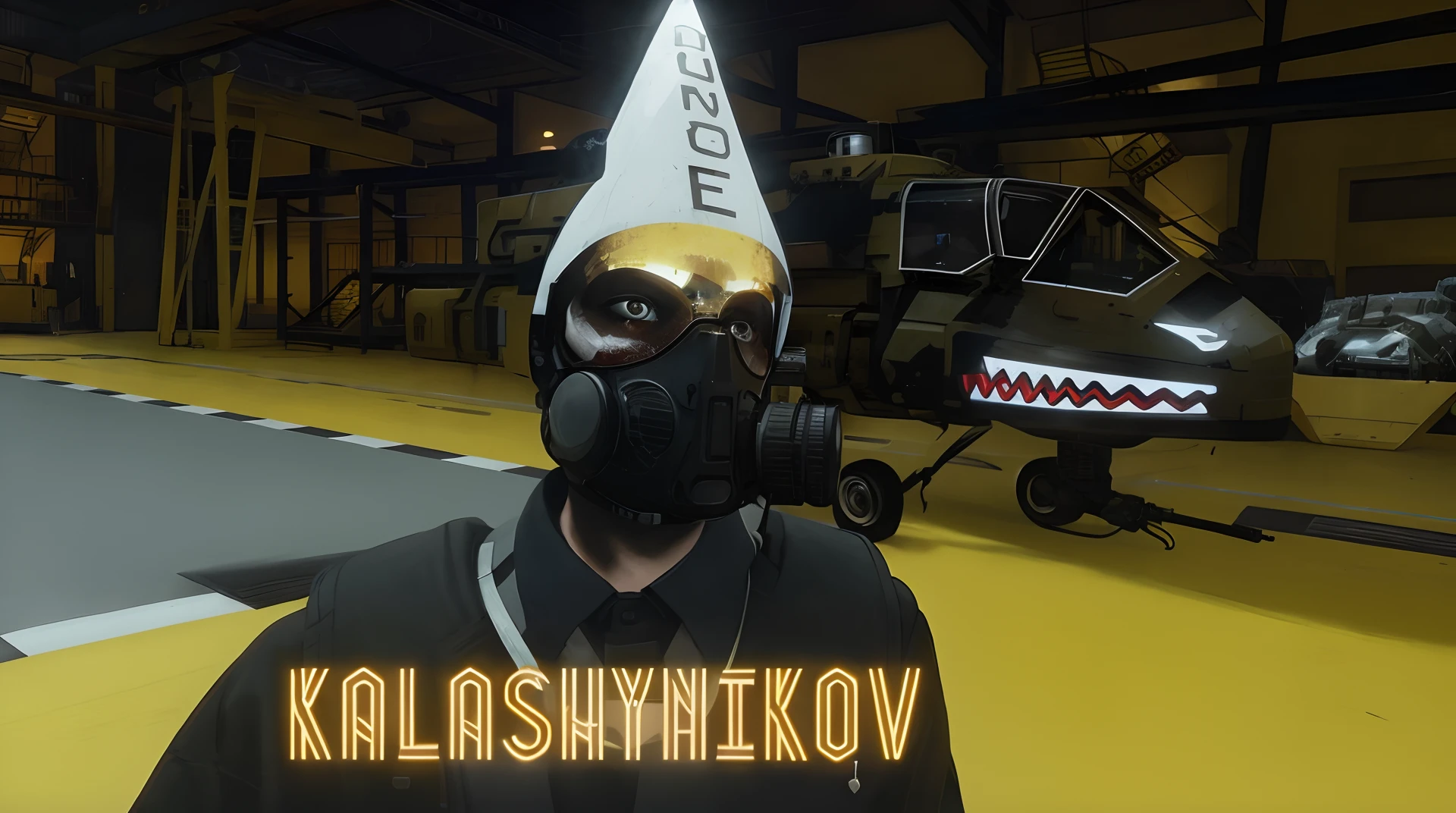 a close up of a person wearing a mask and a hat, soviet style cyberpunk, Estilo Ilya Kuvishinov, estilo stalenhag, Estilo de Ilya Kushinov, soviet cyberpunk, Ilya Kushinov, sovietwave aesthetic, Cyberpunk ortodoxo, death and robots two in the void, No estilo de Kyrill Kotashev, death and robots