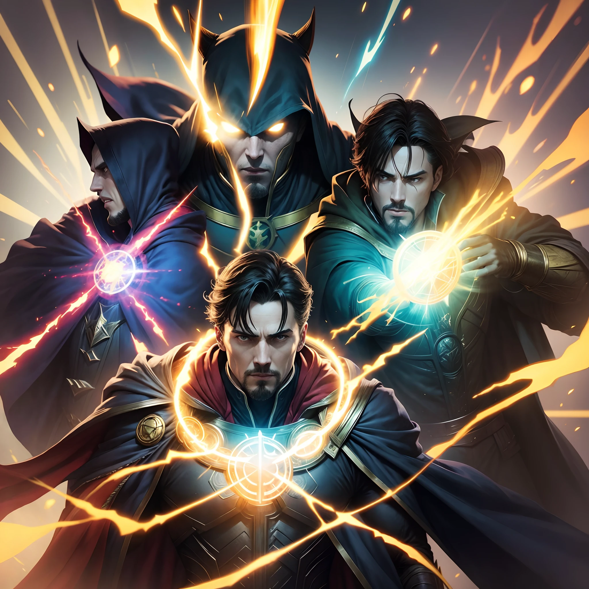 Dr fate, Dr doom and doctor strange saving the multiverse