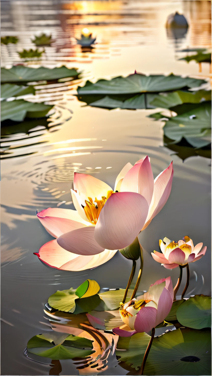 (best quality,4k,8k,Altas,master part:1.2),ultra-detalhado,Realistic:1.37,Lotus Lake,Obra-prima preciosa,Beautiful lotus leaves,Clear lotus texture,Noite, frog,Pink lotus,serene backdrop,Reflective water surface,luscious greenery,atmosfera tranquila,Details of the lotus petal,pure white lotus,luar cintilante,Ambiente misterioso,paleta de cores harmoniosa,subtle ripples on the surface of the water,sonhador,Ethereal,Lotus Flower,ambiente tranquilo,delicate lotus flower,graceful lotus leaves,Secluded location,serenidade,Majestic lotus pond,beleza tranquila,calma,floating lotus leaf,brilho luminoso do luar,serene reflection,tranquilidade,Soft lotus fragrance,Magic,fantasia,luar suave,picturesque backdrop.