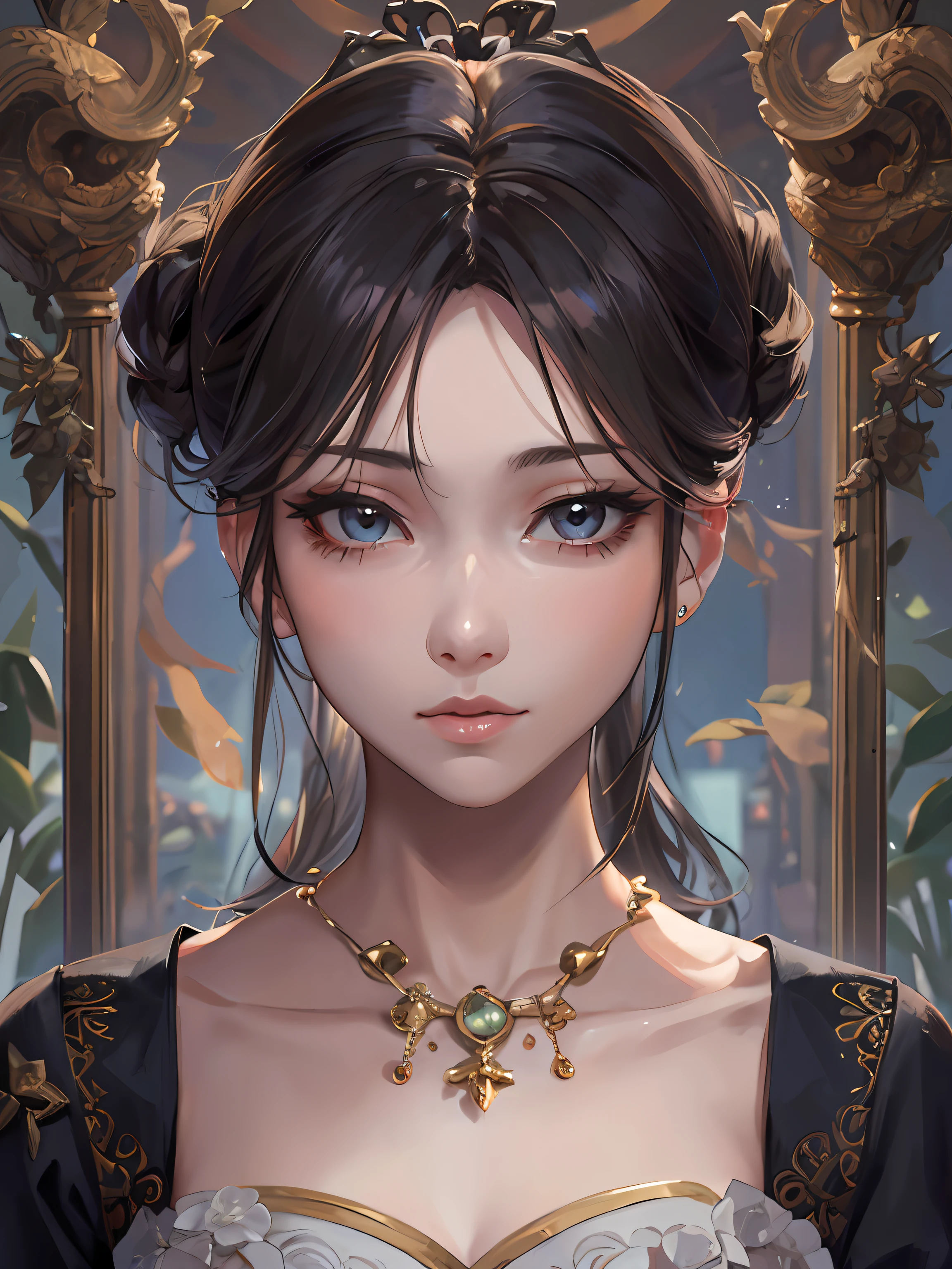 Circular border，A Tarot card with gorgeous border decoration，a tarot card with gorgeous crystal trim，a fashion illustration featuring black and green,in the style of anime aesthetic, epic portraiture, ominous vibe, 32k uhd, illustration  50 --ar 1:1 --q 5  --niji 5 --s 2