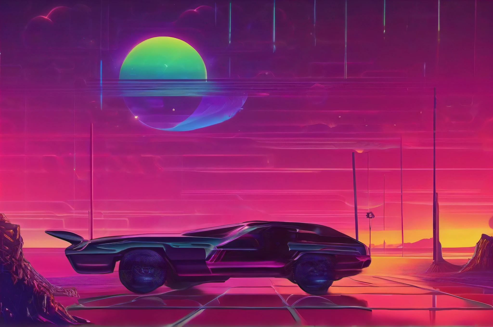 Continue synthwave. Professional photography. Ultra UD 32k. --AR 16:9, -- chaos 1, --v 5.,2 --s 1, -q1, -- iw2, -- seed 7