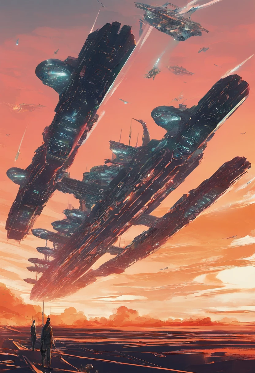 Chinese style,Large flying aircraft carriers,(Dragon-shaped decoration),((Majesty,Domineering)),Full fire
