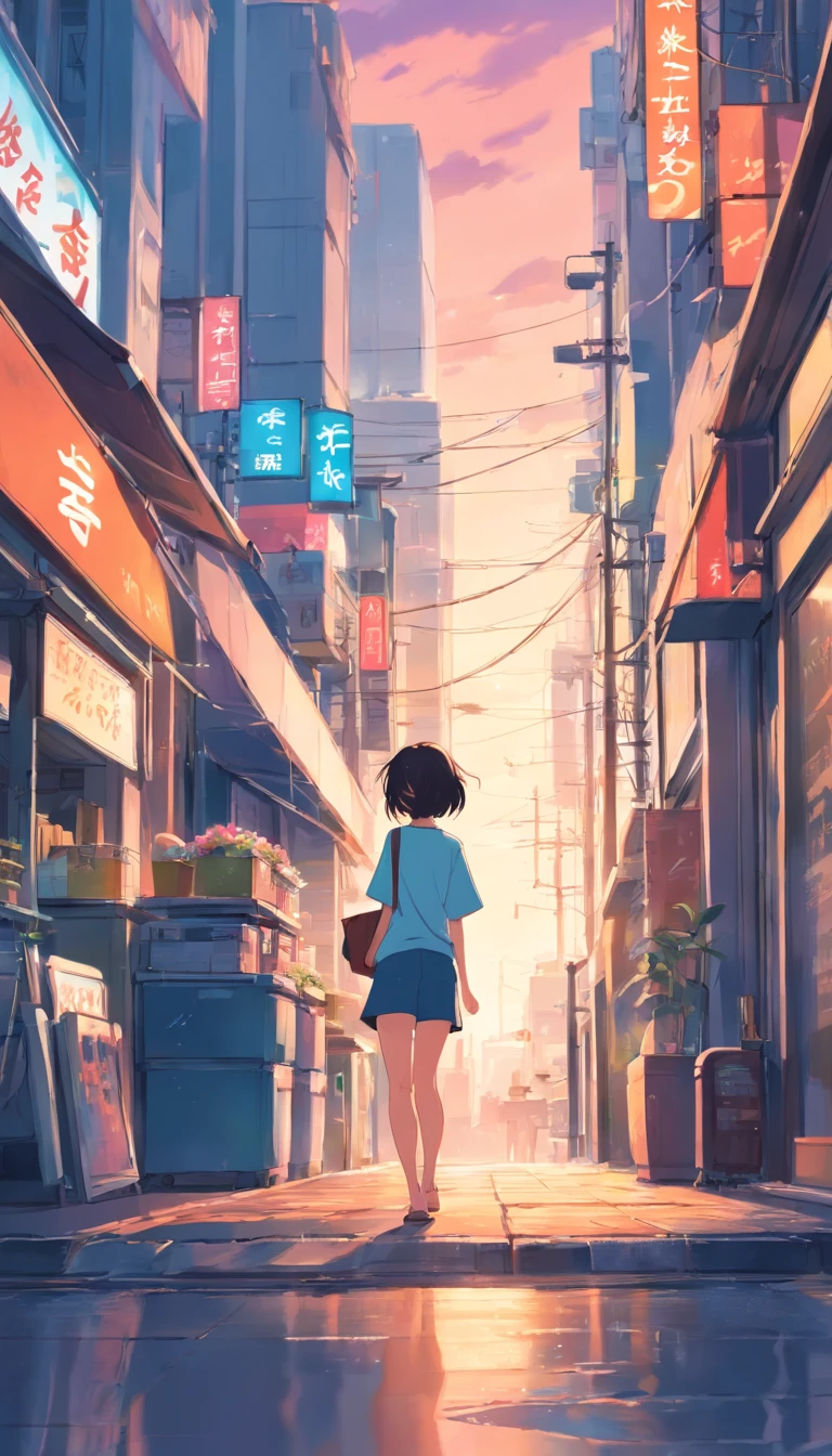 The scenery is surrounded by a vibrating print-ready vector T-shirt design, Professional vector, High detail, T-shirt design, scribbles, vibrant, ntr, Cityscape.