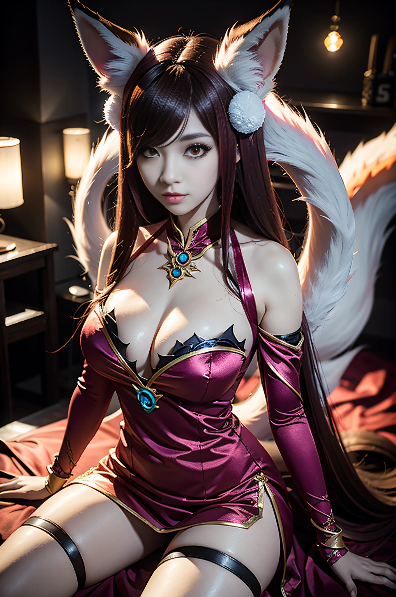 lol League of Legends Fox COS Costume Nine-Tailed Demon Fox Bloom Spirit Festival Soul Lotus cosplay costume