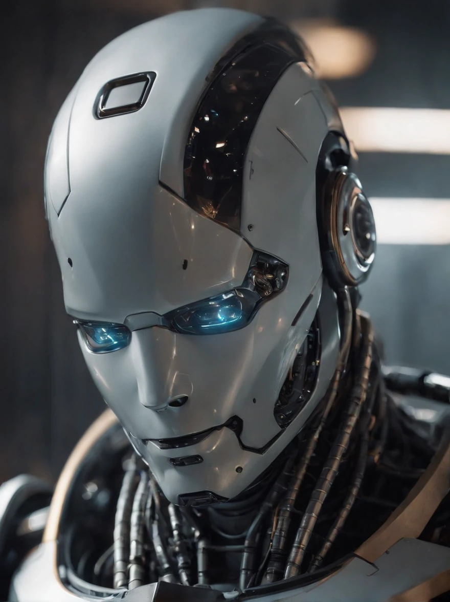 a close up of a robot with a futuristic look on his face, Wojtak fuss, octane. trending on artstation, cyber mech, sci - fi character, hyper-realistic cyberpunk style, cyberpunk robot, cyberpunk soldier