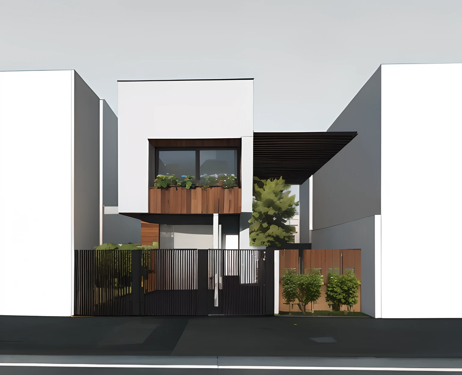 Mixed house, many trees