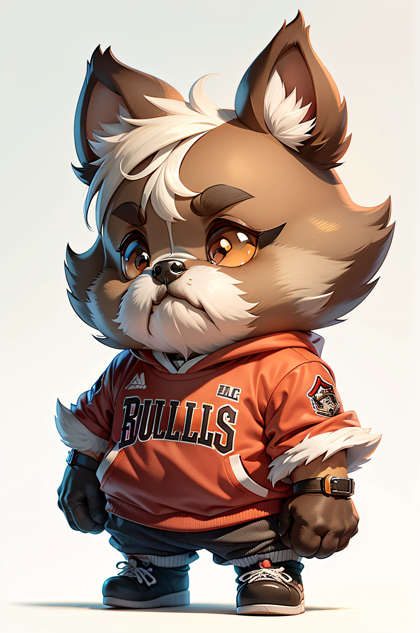 Cartoon on NBL Bulls jersey、Dog breed Shih Tzu(A little short hair)