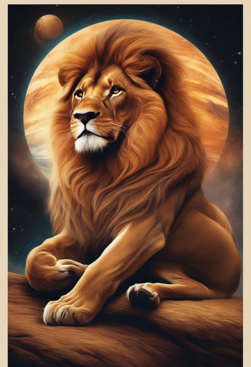 Drawing of a lion, Grabbing Planet Earth in Your Hands