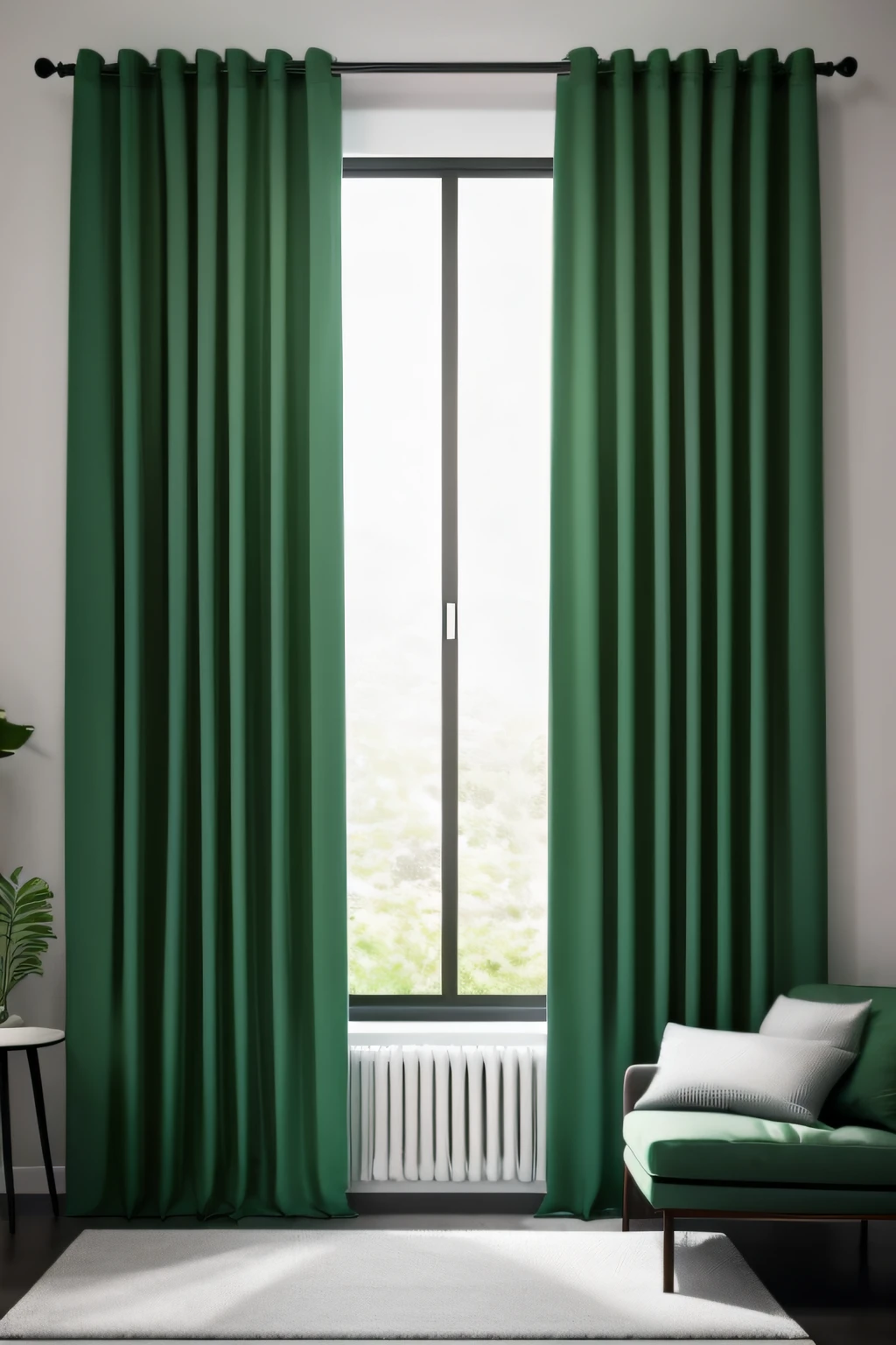 room, thick curtains, blackout curtains, light green curtains, interior, interior design, modern, closed curtains, night, dark environment, (masterpiece),(high quality), best quality, real, (realistic), super detailed, (full detail),(4k),8k