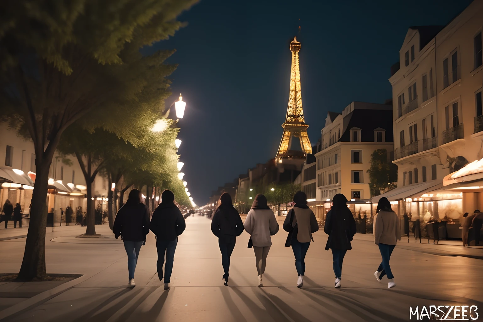 Eiffel tower at night