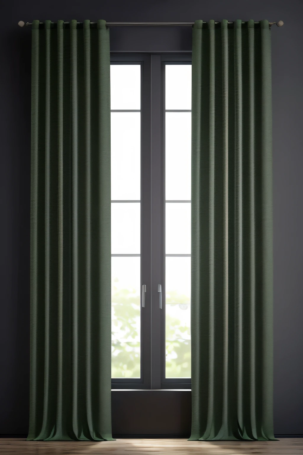room, thick curtains, blackout curtains, light baby green curtains, interior, interior design, modern, closed curtains, night, dark environment, (masterpiece),(high quality), best quality, real, (realistic), super detailed, (full detail),(4k),8k