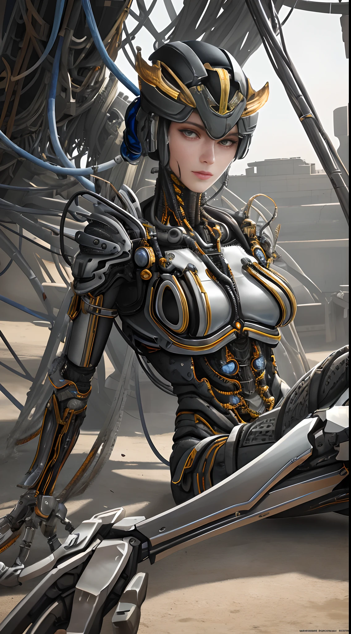 (tmasterpiece,top Quority,best qualtiy,offcial art,Beauty and aesthetics:1.2),(1girll:1.3),Extremely detailed,plethora of colors,Most detailed((ultra - detailed)),(highly detailed CGillustration),((Very fine and beautiful),(From the side Side),cinematic lighitnglamplight,((1 mechanical girl)),solo person,full bodyesbian,(Machine-made joints:1.2),((Mechanical limb)),(Blood vessel attached to tube), (Mechanical vertebrae are attached to the back),((The mechanical cervical vertebrae are attached to the neck)),(sitted),face expressionless,(Wires and cables are attached to the neck:1.2),(Wires and cables on the head:1.2)(Character focus),Science fiction,White background,(Lolita costume:1.5)Swollen breasts,crisp breasts,Breasts during lactation,Lactation,Tender white skin,squeezing breasts,A sagging breast,(Top 3D rendering technology:1.3),(Realistic metal and leather reflections),Realistic ray tracing effect,