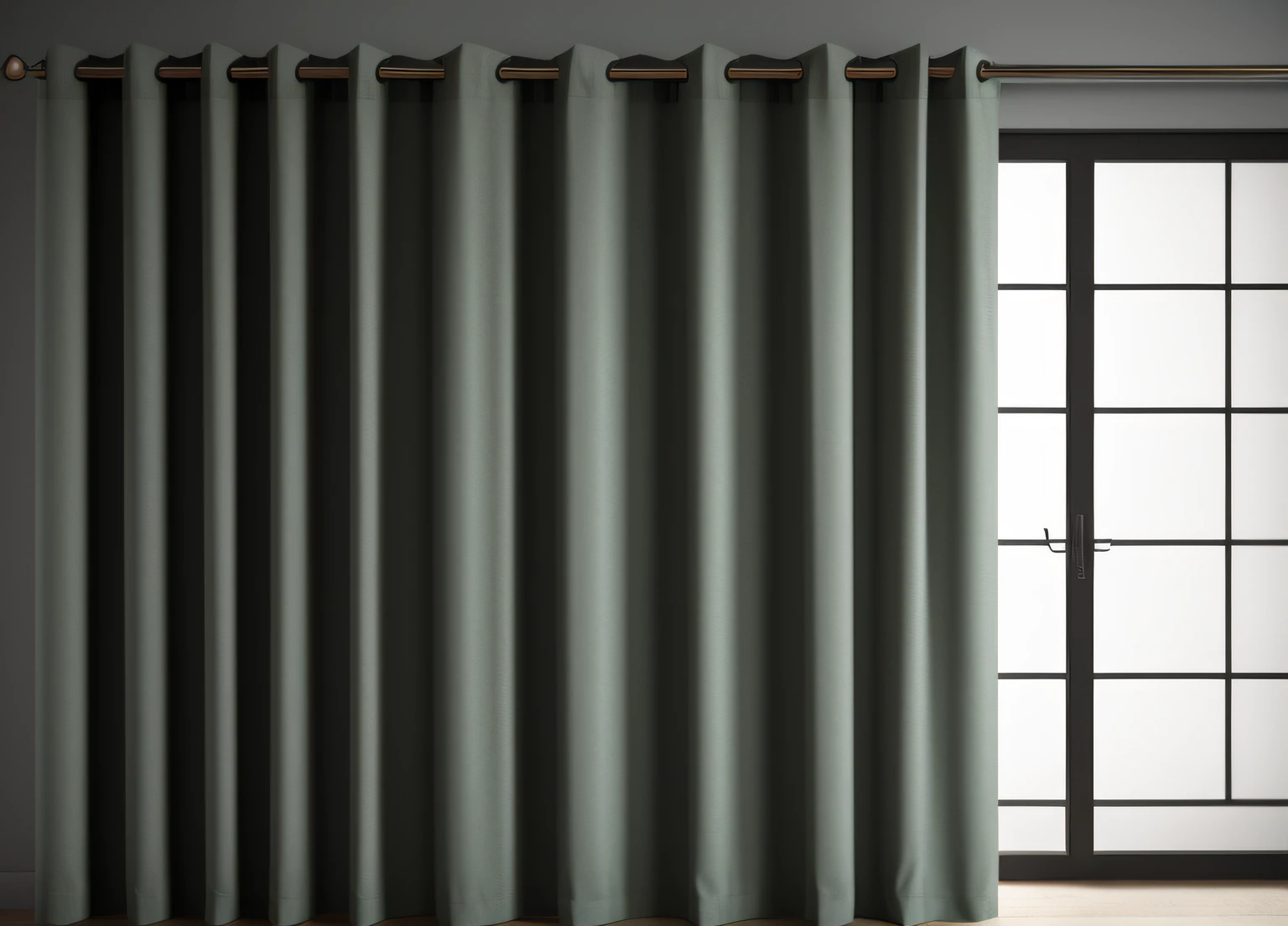thick curtains, photo, dark green, interior, cozy, fashion, (masterpiece),(high quality), best quality, real, (realistic), super detailed, (full detail),(4k),8k