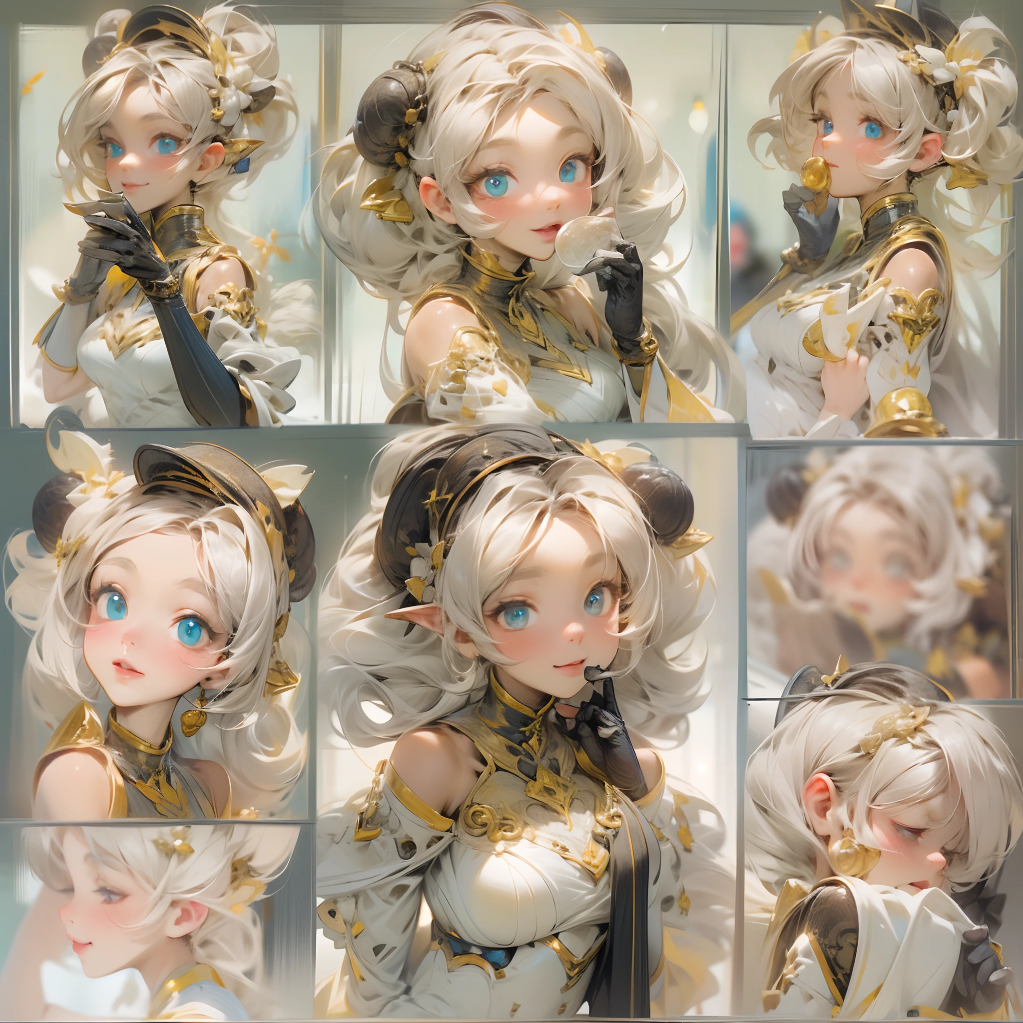 ((Masterpiece, Highest quality)), Detailed face, CharacterDesignSheet, full bodyesbian, Full of details, Multiple poses and expressions, Highly detailed, Depth, Many parts,a beauty girl,Milk bath,estilo fantasia,Extremely beautiful,High Balance, Natural light