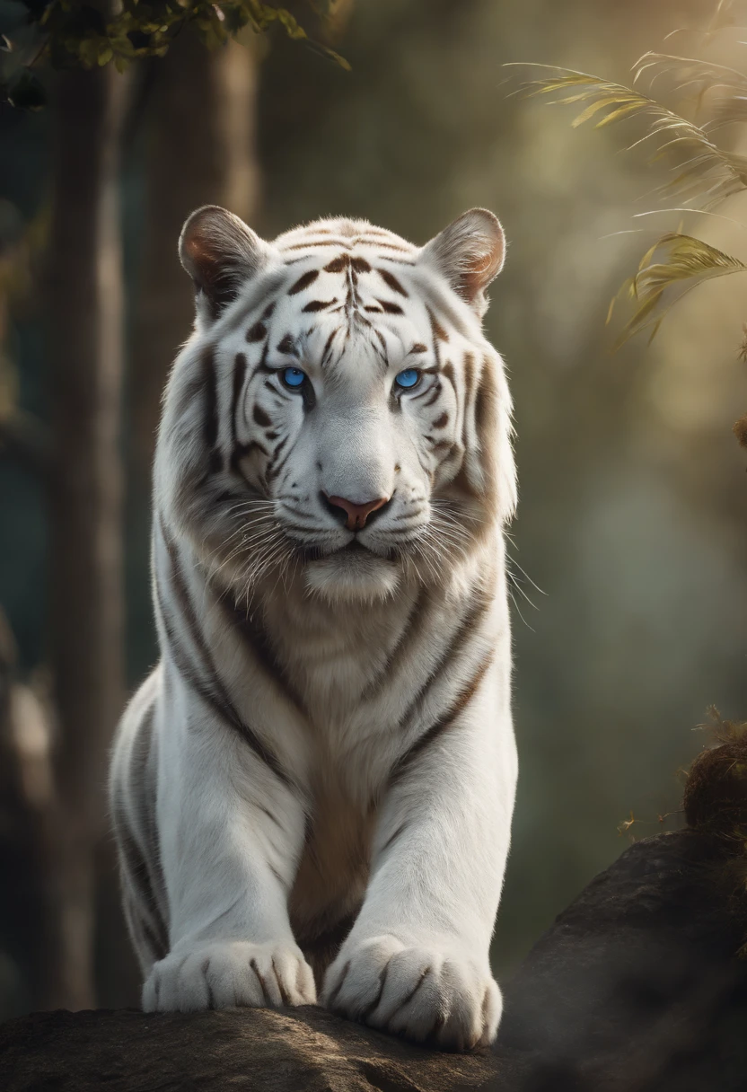 （２White Tiger King：1.5）, Elegant with gray hair,Stand strong， (Solid white: 1.3), (Shining blue eyes), Delicate fur, Finely drawn face, sharpteeth, nice tail, Realistic Forest, Low contrast, (Medium and near focal lengths: 1.3), of the highest quality, Extremely detailed, Unlimited details, photos realistic, of the highest quality, T's masterpiece, Premium Wallpapers, 8K, Octaneized Rendering, (Do not appear in human form: 1.4) Face sitting
Waiting to start