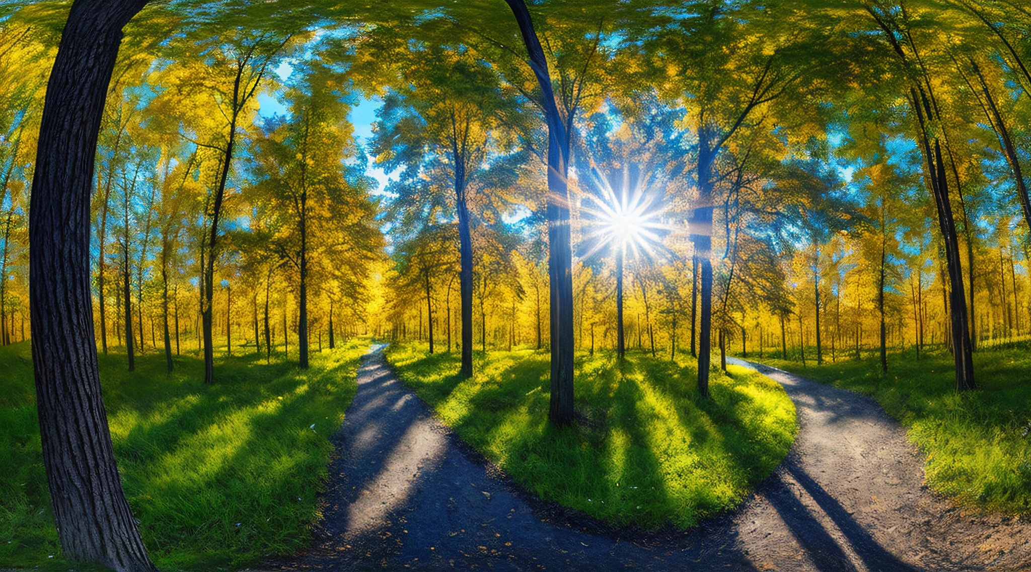 absurdres, highres, ultra detailed, (no human:1.3),
BREAK
, Create an image using a prism effect, with light refracting and creating a colorful, kaleidoscopic appearance.
BREAK
, Design an image with a fisheye lens effect, capturing a wide field of view with a distinctive, curved perspective.
BREAK
, Capture a forest path, with towering trees, dappled sunlight, and a sense of tranquility and natural beauty.
BREAK
, Illustrate a monochromatic world, using only shades of black, white, and gray to convey depth, emotion, and a striking visual impact.