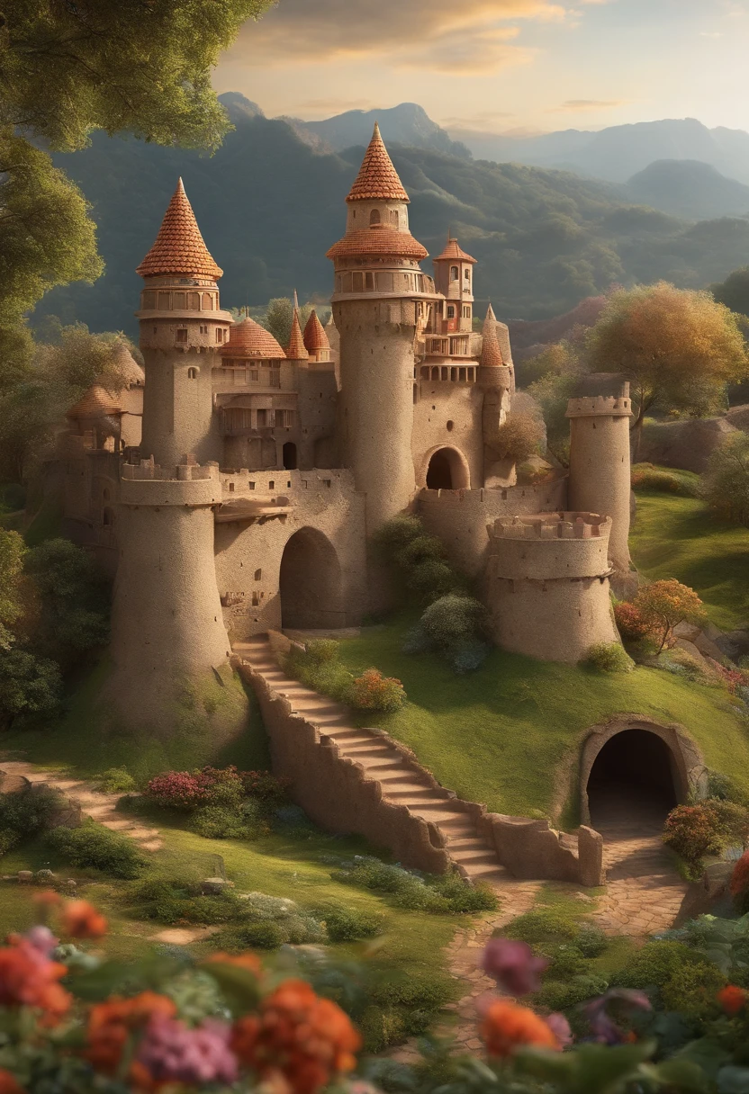 an award winning full outside view concept art, fine art, digital art, of a medieval fantasy monastery deep in the mountains:
:
"isolated",
"serene",
"spiritual",
"monastery",
"mountains",
"rugged terrain",
"stone walls",
"towers",
"gates",
"courtyard",
"herbs",
"vegetable gardens",
"meditation rooms",
"scriptorium",
"bell tower",
"chapel",
"ancient manuscripts",
"monks",
"asceticism",
"simplicity",
"silence",
"devotion",
"discipline",
"piety",
"peaceful",
"remote",
"mystical"
:: ((cinematic lighting)), high quality, high contrast, realistic lighting, center of frame, , 4k textures, adobe lightroom, photolab, hdr, ((intricate)), elegant, highly detailed, sharp focus, insane details, intricate details, hyperdetailed, harsh cinematic light, outdoor atmosphere
