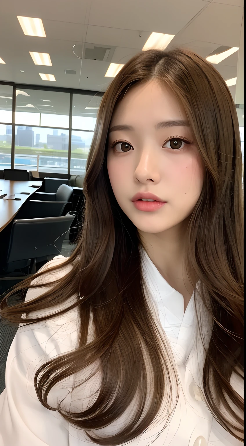 - [ ] Photorealistic:1.37, masutepiece, Best Quality, Raw photo, absurderes, nffsw, 1girl in, Wavy Hair, Brown hair , Looking at Viewer, In the large conference room of the office in the Hightower office building in Tokyo ,Tokyo Tower,intricate detailes, Detailed background, Detailed skin, Pore, hight resolution, nffsw , Presentation to 10 Men , beautiful model, Soft light on the face,japanse_modeled , midium breasts, 30-year-old woman with ,((White uniform shirt))