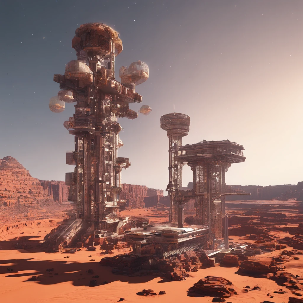 Mars Mo River alluvial plain East African Rift Valley region,Rock Sugar Onyx Nuclear Power Command Gunboat Platinum Cruiser Tower Snow Red Marble Glow Space Station 1:3 Models,mid day,Cyberpunk art of a,Rembrandt light,Detail portrayal,macro shot,surface reflection,high definition detail,Dingdall effect,Light and shadow intensification,The light shines,particle fx,3D modeling,Surface reflected light,detail-rich,The texture is delicate,Strong visual impact,Hyper-detailing,A high resolution,high saturated,Ray traching,Light and shadow effects,16K smooth,A high resolution