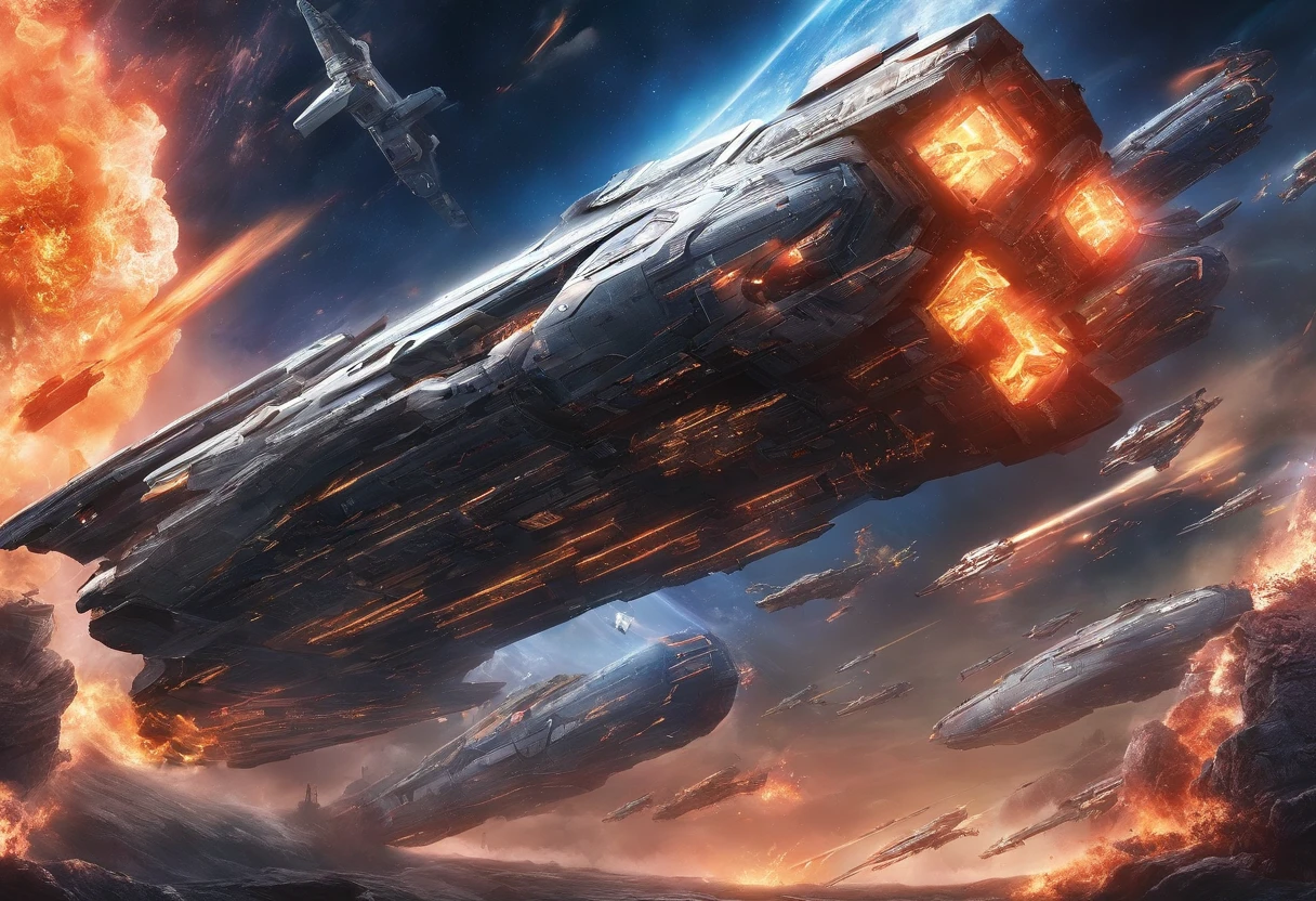 Master made，Grandiose spectacle，（Chinese characteristics），（（Greatsword appearance）of flying battleships），（（Majesty，Domineering）），opening fire，Full fire，Bomb indiscriminately，Bombing Japan，background in war，Highest image quality，complexdetails，Extreme resolution，Dynamic obfuscation，Full of details，Precise detailing