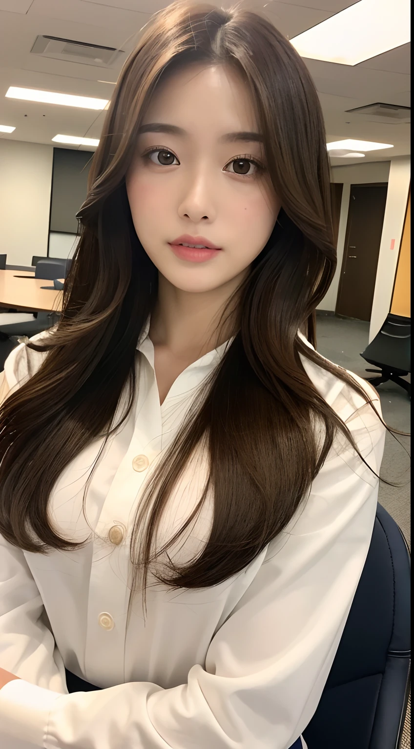- [ ] Photorealistic:1.37, masutepiece, Best Quality, Raw photo, absurderes, nffsw, 1girl in, Wavy Hair, Brown hair , Looking at Viewer, In the large conference room of the office in the Hightower office building in Tokyo ,Tokyo Tower,intricate detailes, Detailed background, Detailed skin, Pore, hight resolution, nffsw , Presentation to 10 Men , beautiful model, Soft light on the face,japanse_modeled , midium breasts, 30-year-old woman with ,((White uniform shirt))
