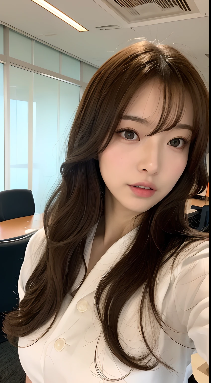 - [ ] Photorealistic:1.37, masutepiece, Best Quality, Raw photo, absurderes, nffsw, 1girl in, Wavy Hair, Brown hair , Looking at Viewer, In the large conference room of the office in the Hightower office building in Tokyo ,Tokyo Tower,intricate detailes, Detailed background, Detailed skin, Pore, hight resolution, nffsw , Presentation to 10 Men , beautiful model, Soft light on the face,japanse_modeled , midium breasts, 30-year-old woman with ,((White uniform shirt))