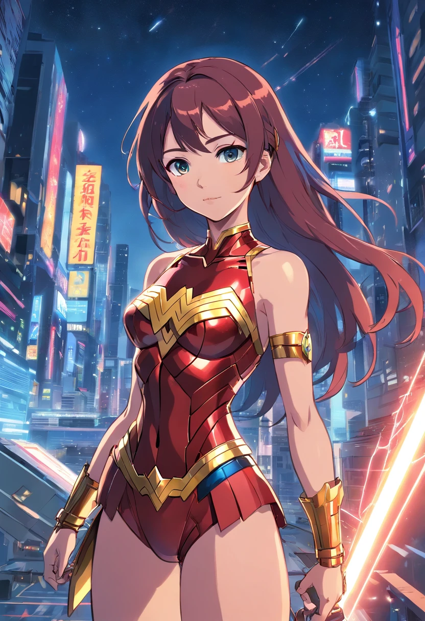 lisachi, 1girl, leotard, spinning, time travel, super power, superhero, tornado, super tornado, whirlwind, twirling, super speed, bare legs, anime, super spin, standing, detailed, boots, gloves, rapid gyration, smile