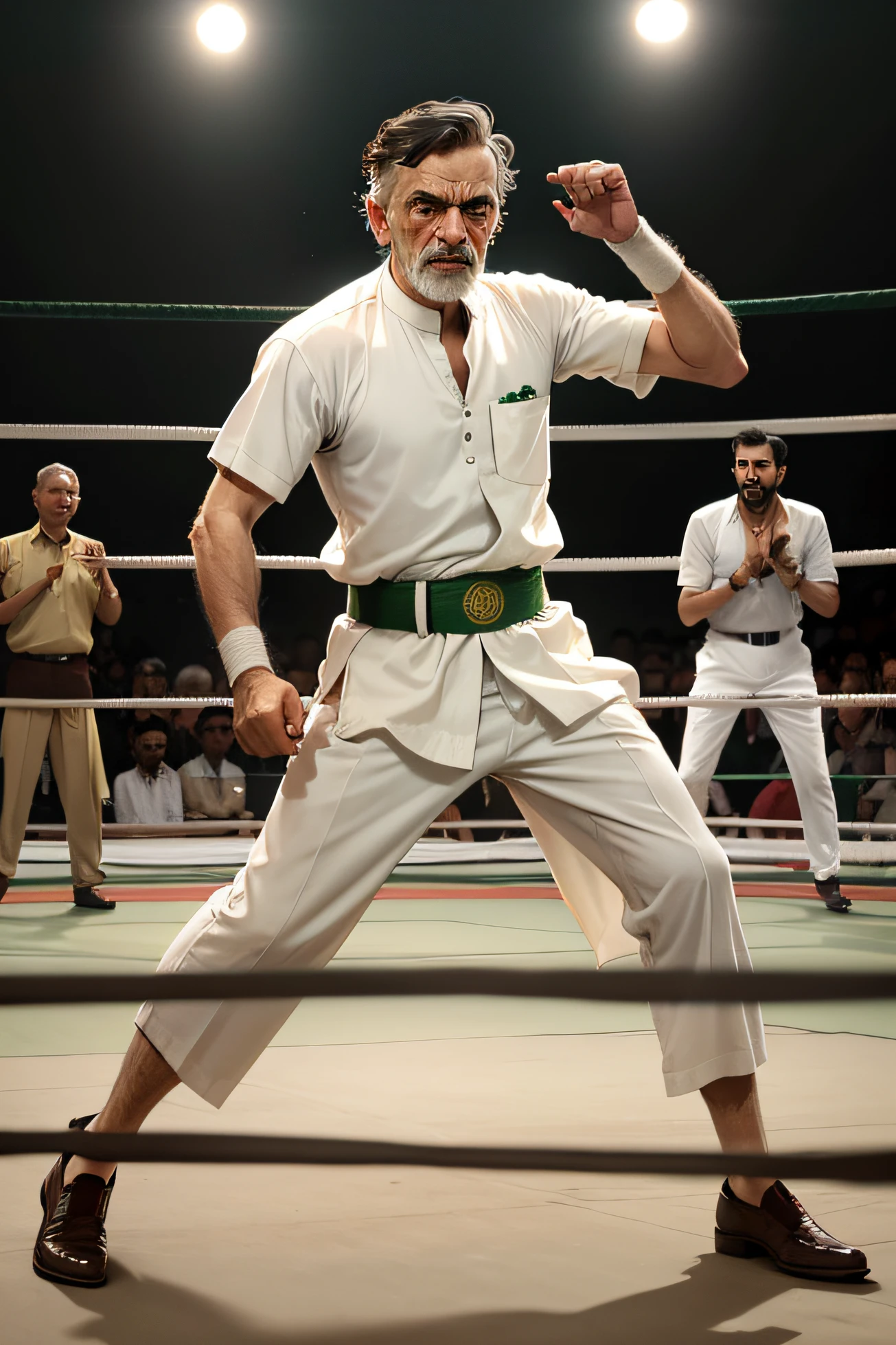 prime manister quaid azam fight to gandi in wresling cage
