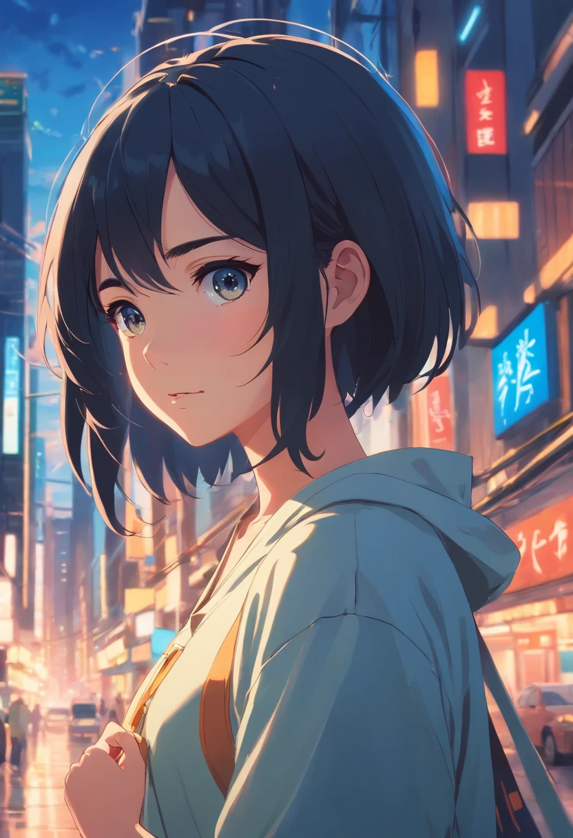 girl with black hair, masterpiece, best quality, ultra-detailed, cinematic beautiful lighting, intricate details, looking at viewer, depth of field
