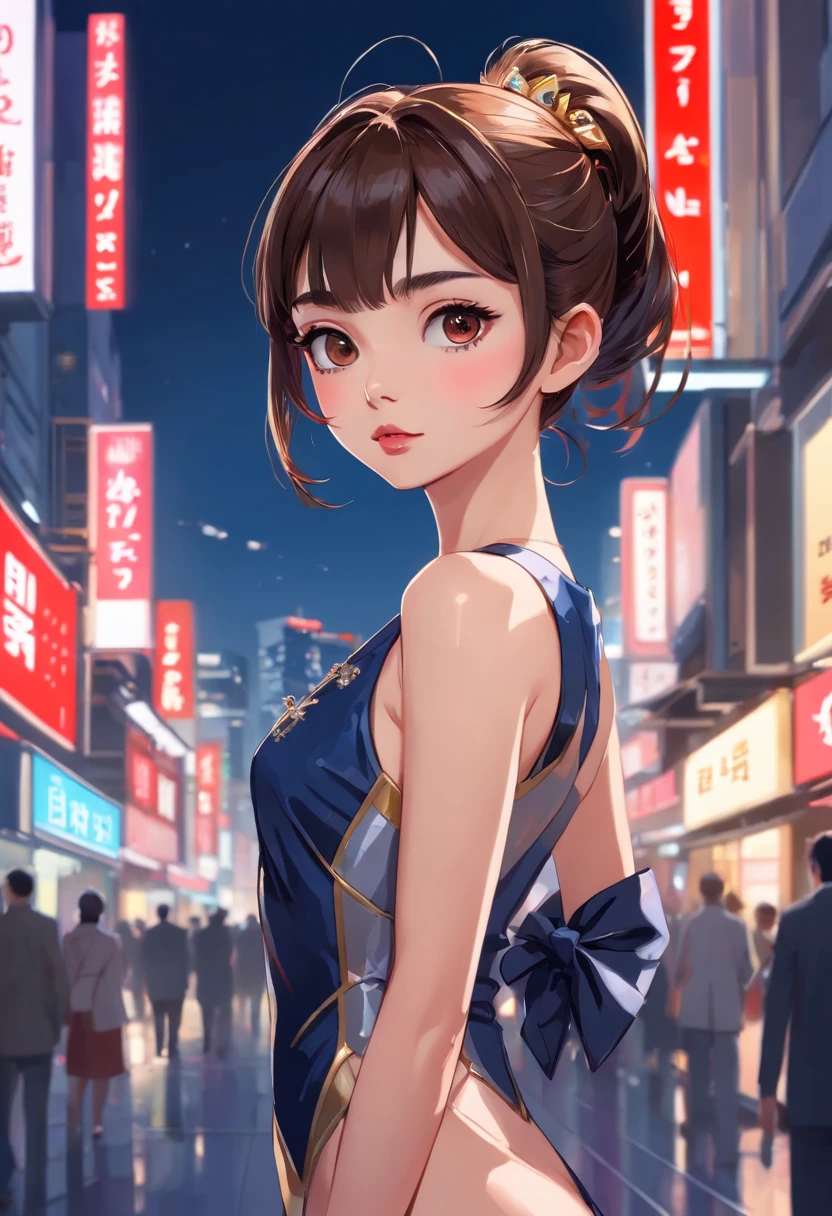 (1mecha girl:1.3, solo), (Audrey Hepburn:1.3), (a extremely pretty and beautiful Japanese woman), (sexy girl), (professional attire:1.3), (22 years old: 1.1), (walking on red carpet:1.3), (attractive random posing:1.3), (in the night royal party:1.3), (looking straight at you:1.3), (starring at you:1.3), (front view:1.3), (from side:1.3), break, (ponytail:1.3), (shiny-black thin hair:1.2), bangs, dark brown eyes, beautiful eyes, princess eyes, (big eyes:1.3), bangs, wearing a glasses:1.3, Hair between eyes, short hair:1.3, (slender:1.1), (small-medium-breasts:0.95), (thin waist: 1.15), (detailed beautiful girl: 1.4), Parted lips, Red lips, full-make-up face, (shiny skin), ((Perfect Female Body)), (upper body image:1.3), Perfect Anatomy, Perfect Proportions, (most beautiful Korean actress face:1.3, extremely cute and beautiful Japanese actress face:1.3), BREAK, (View viewer, wearing a lovely bitch cordinate, (insanely detailed cyborg bodysuit:1.3), (blue cyborg armor:1.3), (pin-heels:1.3), detailed clothes, BREAK, (detailed royal night party background:1.2), (dark background), (Studio soft lighting: 1.3), (fake lights: 1.3), (backlight: 1.3), BREAK, (Realistic, Photorealistic: 1.37), (Masterpiece, Best Quality: 1.2), (Ultra High Resolution: 1.2), (RAW Photo: 1.2), (Sharp Focus: 1.3), (Face Focus: 1.2), (Ultra Detailed CG Unified 8k Wallpaper: 1.2), (Beautiful Skin: 1.2), (pale Skin: 1.3), (Hyper Sharp Focus: 1.5), (Ultra Sharp Focus: 1.5), (Beautiful pretty face: 1.3), (super detailed background, detail background: 1.3), Ultra Realistic Photo, Hyper Sharp Image, Hyper Detail Image,