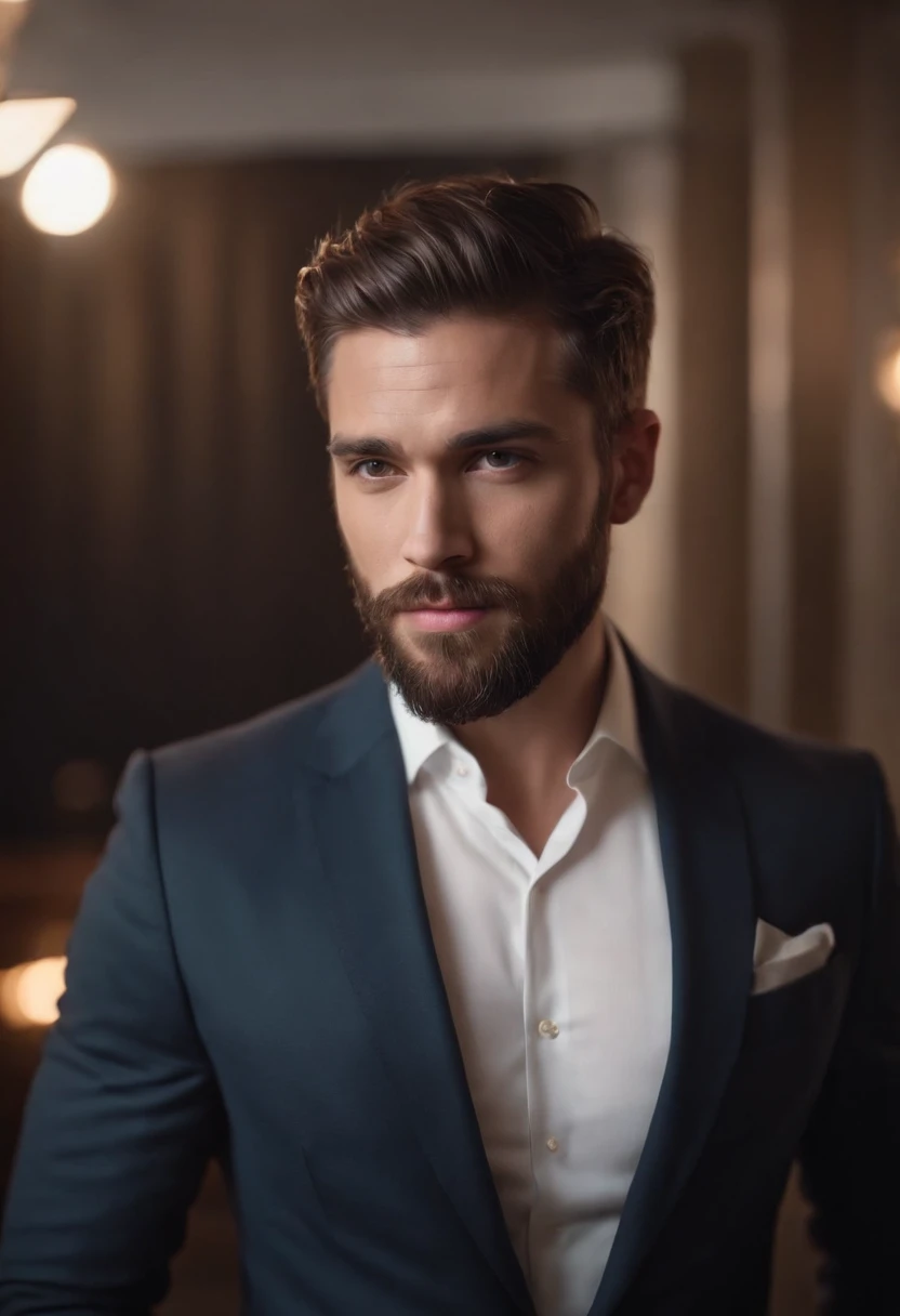 Gorgeous man in suit , Beautiful beard , Sexy Man Executive, Terno Preto