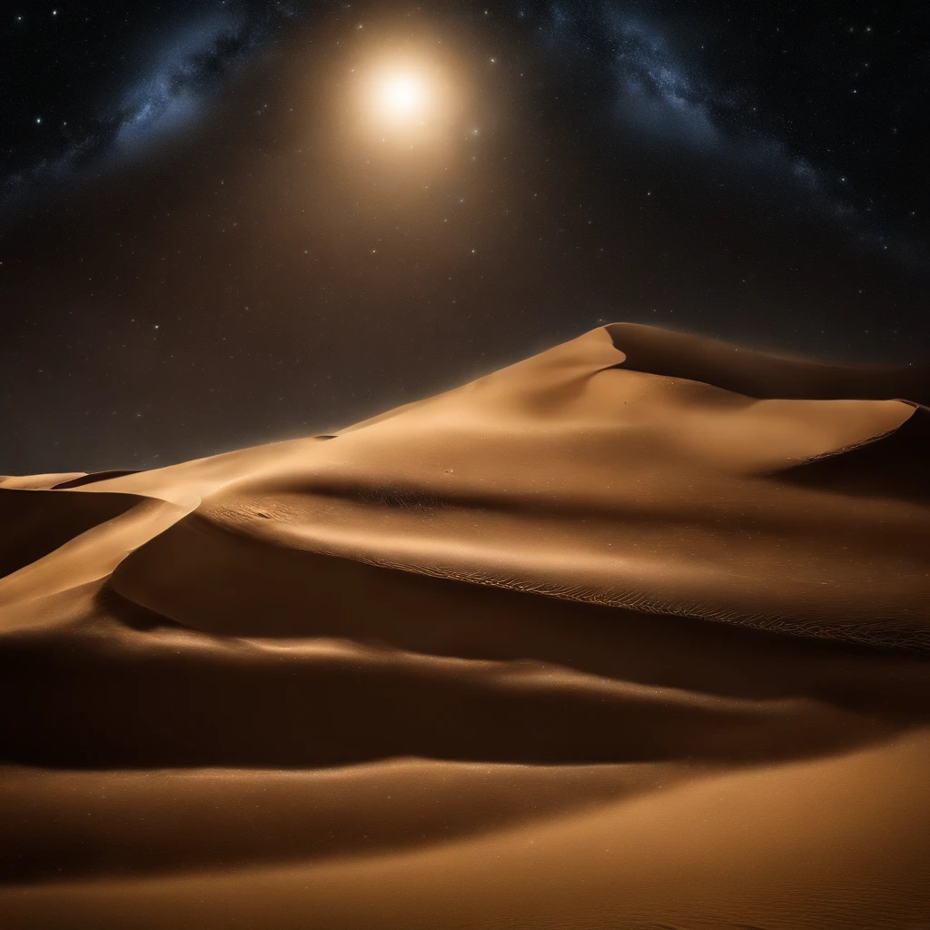 Master Parts、Superior Quality、superior image quality、The 8k quality、、Beautiful pictures of the starry sky、magnifica、Arched Milky Way:1.9、(A desert:1.9)