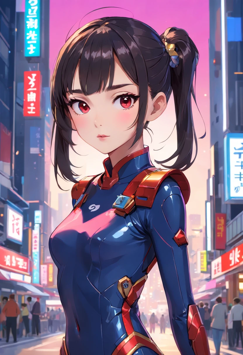 (1mecha girl:1.3, solo), (Audrey Hepburn:1.3), (a extremely pretty and beautiful Japanese cyborg girl), (sexy girl), (professional attire:1.3), (22 years old: 1.1), (walking on red carpet:1.3), (attractive random posing:1.3), (in the night royal party:1.3), (looking straight at you:1.3), (starring at you:1.3), (front view:1.3), (from side:1.3), break, (ponytail:1.3), (shiny-black thin hair:1.2), bangs, dark brown eyes, beautiful eyes, princess eyes, (big eyes:1.3), bangs, wearing a glasses:1.3, Hair between eyes, short hair:1.3, (slender:1.1), (small-medium-breasts:0.95), (thin waist: 1.15), (detailed beautiful girl: 1.4), Parted lips, Red lips, full-make-up face, (shiny skin), ((Perfect Female Body)), (upper body image:1.3), Perfect Anatomy, Perfect Proportions, (most beautiful Korean actress face:1.3, extremely cute and beautiful Japanese actress face:1.3), BREAK, (View viewer, wearing a lovely bitch cordinate, (insanely detailed cyborg bodysuit:1.3), (blue metallic armor:1.3), (pin-heels:1.3), detailed clothes, BREAK, (detailed royal night party background:1.2), (dark background), (Studio soft lighting: 1.3), (fake lights: 1.3), (backlight: 1.3), BREAK, (Realistic, Photorealistic: 1.37), (Masterpiece, Best Quality: 1.2), (Ultra High Resolution: 1.2), (RAW Photo: 1.2), (Sharp Focus: 1.3), (Face Focus: 1.2), (Ultra Detailed CG Unified 8k Wallpaper: 1.2), (Beautiful Skin: 1.2), (pale Skin: 1.3), (Hyper Sharp Focus: 1.5), (Ultra Sharp Focus: 1.5), (Beautiful pretty face: 1.3), (super detailed background, detail background: 1.3), Ultra Realistic Photo, Hyper Sharp Image, Hyper Detail Image,