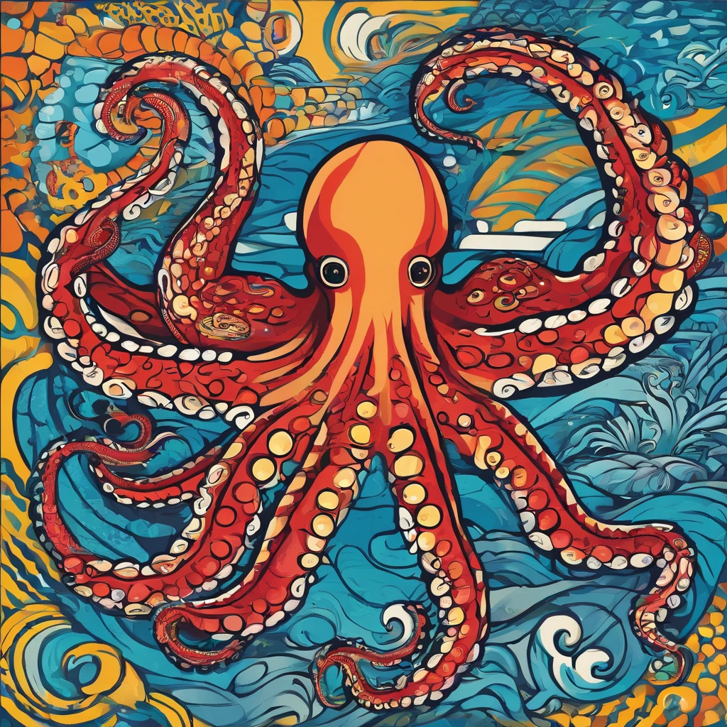 Akkorokamui is a gigantic octopus-like monster from Ainu folklore, masterpiece, best quality