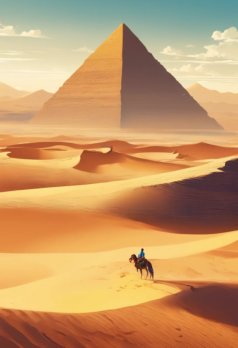 Yellow sand in the sky,The background is a vast desert,the sphinx,digital landscape art, Detailed scenery —width 672, landscape artwork, environment design illustration, scenery art detailed, Desert oasis landscape, concept-art, 4k highly detailed digital art, 4 k digital painting, 4k digital painting, stunning digital illustration, Desert background, digital painting concept art, Detailed digital painting