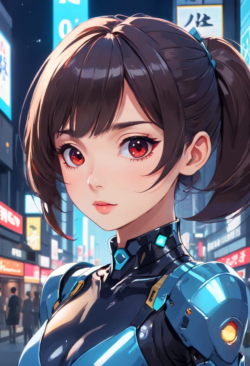(1mecha girl:1.3, solo), (Audrey Hepburn:1.3), (a extremely pretty and beautiful Japanese cyborg girl), (sexy girl), (professional attire:1.3), (22 years old: 1.1), (walking on red carpet:1.3), (attractive random posing:1.3), (in the night royal party:1.3), (looking straight at you:1.3), (starring at you:1.3), (front view:1.3), (from side:1.3), break, (ponytail:1.3), (shiny-black thin hair:1.2), bangs, dark brown eyes, beautiful eyes, princess eyes, (big eyes:1.3), bangs, wearing a glasses:1.3, Hair between eyes, short hair:1.3, (slender:1.1), (small-medium-breasts:0.95), (thin waist: 1.15), (detailed beautiful girl: 1.4), Parted lips, Red lips, full-make-up face, (shiny skin), ((Perfect Female Body)), (upper body image:1.3), Perfect Anatomy, Perfect Proportions, (most beautiful Korean actress face:1.3, extremely cute and beautiful Japanese actress face:1.3), BREAK, (View viewer, wearing a lovely bitch cordinate, (insanely detailed cyborg bodysuit:1.3), (blue mechanical armor:1.3), (pin-heels:1.3), detailed clothes, BREAK, (detailed royal night party background:1.2), (dark background), (Studio soft lighting: 1.3), (fake lights: 1.3), (backlight: 1.3), BREAK, (Realistic, Photorealistic: 1.37), (Masterpiece, Best Quality: 1.2), (Ultra High Resolution: 1.2), (RAW Photo: 1.2), (Sharp Focus: 1.3), (Face Focus: 1.2), (Ultra Detailed CG Unified 8k Wallpaper: 1.2), (Beautiful Skin: 1.2), (pale Skin: 1.3), (Hyper Sharp Focus: 1.5), (Ultra Sharp Focus: 1.5), (Beautiful pretty face: 1.3), (super detailed background, detail background: 1.3), Ultra Realistic Photo, Hyper Sharp Image, Hyper Detail Image,