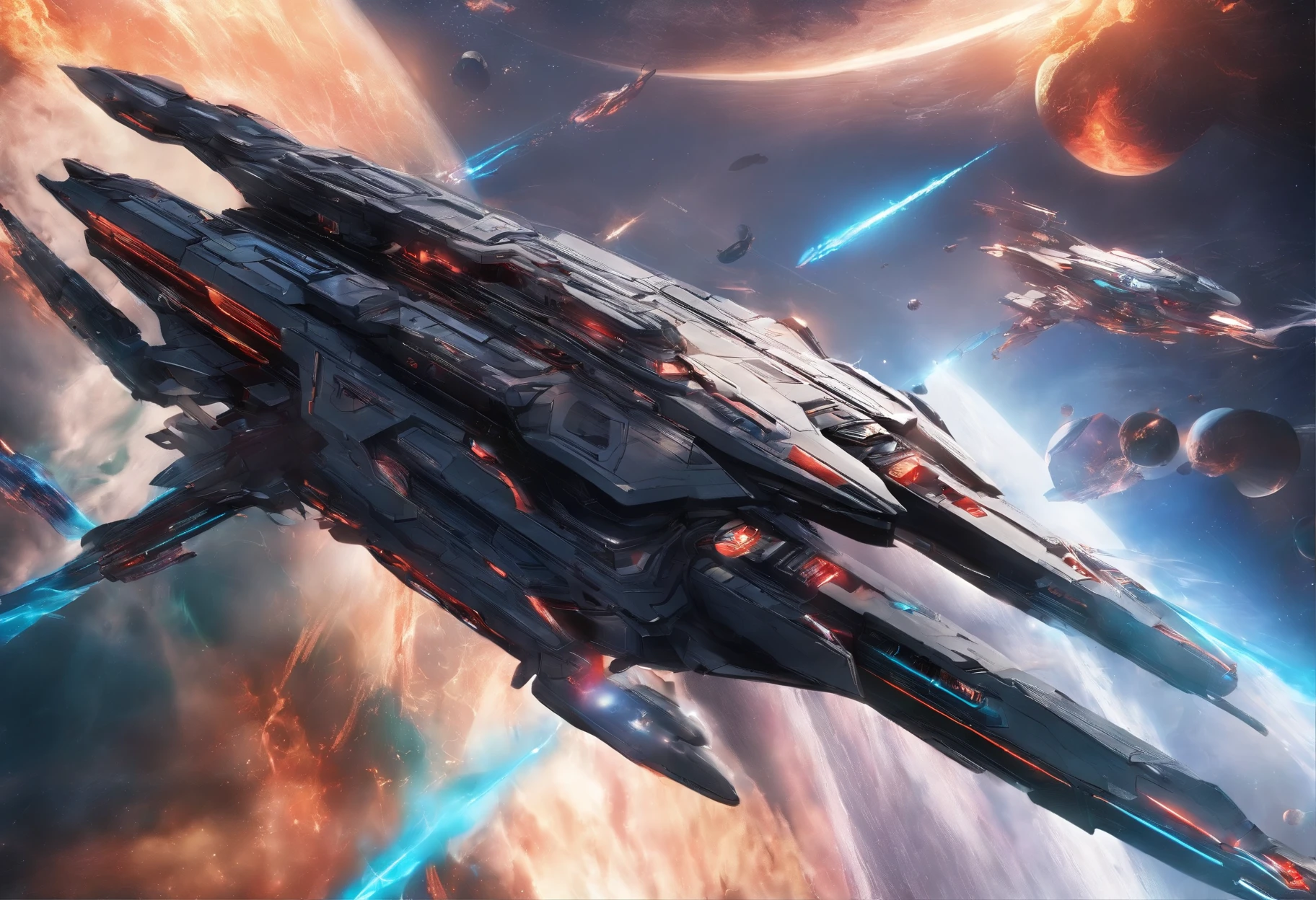 Master made,Grandiose spectacle,(Chinese characteristics),((Great sword appearance)Number of flying battleships),((Majesty,Domineering)),opening fire,Full fire,Bomb indiscriminately,(((Bombing Japan))),background in war,Highest image quality,complexdetails,Extreme resolution,Dynamic obfuscation,Full of details,Precise detailing