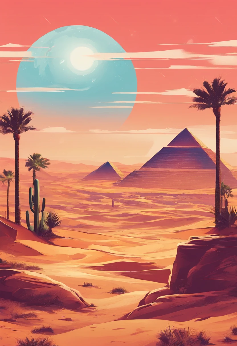 Desert in the background，the night，The sky is full of stars，the sphinx，ancient Egyptian，digital landscape art, Detailed scenery —width 672, landscape artwork, environment design illustration, scenery art detailed, Desert oasis landscape, concept-art, 4k highly detailed digital art, 4 k digital painting, 4k digital painting, stunning digital illustration, Desert background, digital painting concept art, Detailed digital painting