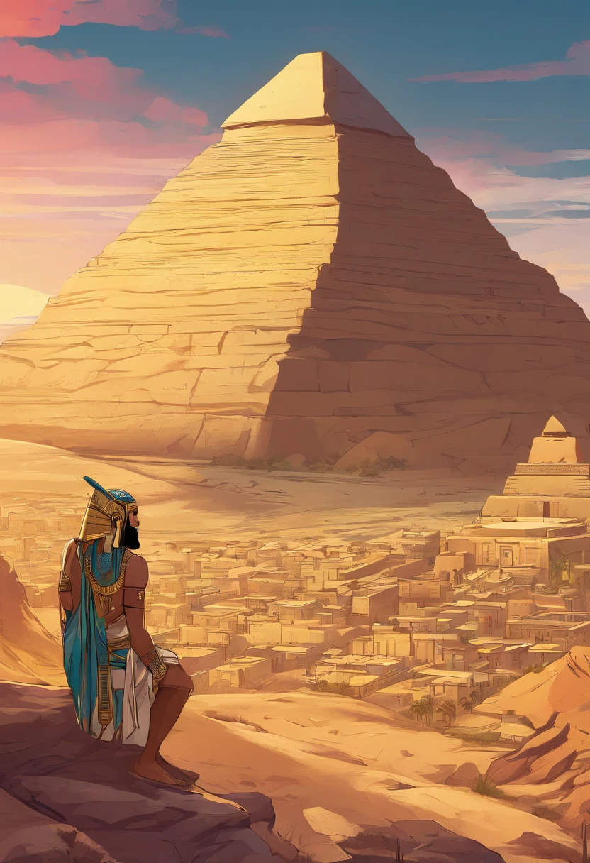 ancient Egyptian,pharoah,digital landscape art, Detailed scenery —width 672, landscape artwork, environment design illustration, scenery art detailed, Desert oasis landscape, concept-art, 4k highly detailed digital art, 4 k digital painting, 4k digital painting, stunning digital illustration, Desert background, digital painting concept art, Detailed digital painting
